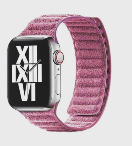 Ремінець для Apple Watch 42/44/45/49 mm Leather Link Felt pink: фото 3 - UkrApple