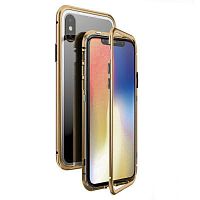 Чехол  накладка xCase для iPhone XS Max Magnetic Case прозрачный золотой