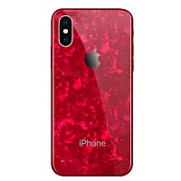 Чехол накладка xCase на iPhone XS Max Glass Marble case red