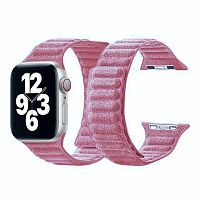 Ремінець для Apple Watch 42/44/45/49 mm Leather Link Felt pink