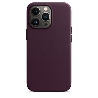 Чохол iPhone 13 Pro Leather Case with MagSafe A dark cherry