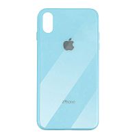 Чехол накладка xCase на iPhone XS Max Glass Case Logo sky blue