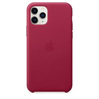 Чохол накладка на iPhone 11 Pro Leather Case pink fuchsia