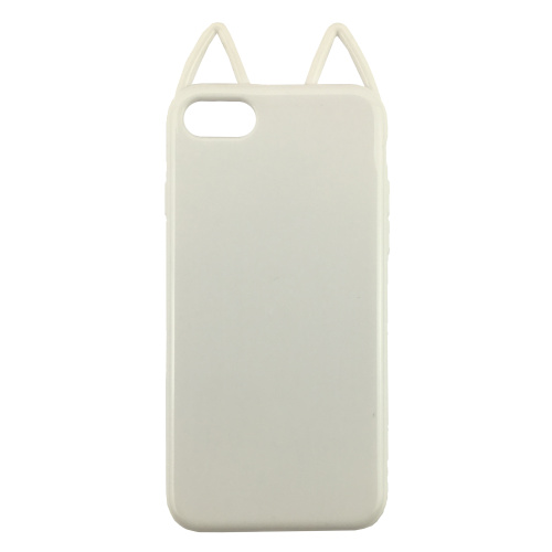 Чехол накладка на iPhone 7 Plus/8 Plus белый глянцевый кот, плотный силикон - UkrApple