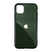 Чохол накладка xCase на iPhone 11 Pro Max Glass Silicone Case Logo green