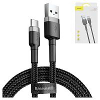 USB кабель Type-C 100cm Baseus Cafule 3A black gray