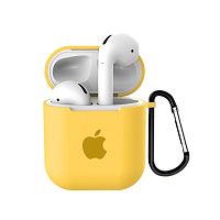 Чехол для AirPods/AirPods 2 silicone case with Apple Yellow