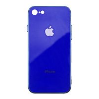 Чехол накладка xCase на iPhone 6 Plus/6s Plus Glass Case Logo Metallic blue