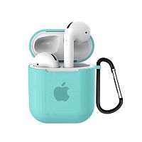 Чехол для AirPods/AirPods 2 silicone case with Apple Sea blue