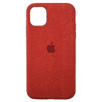 Чохол накладка для iPhone 11 Pro Max Alcantara Full red