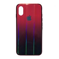 Чехол накладка xCase на iPhone X/XS Glass Shine Case Logo raspberries