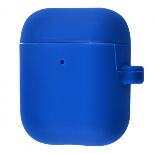 Чохол для AirPods 1/2 silicone slim с карабином blue cobalt - UkrApple