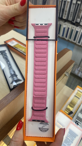 Ремінець для Apple Watch 42/44/45/49 mm Leather Link Felt pink: фото 4 - UkrApple
