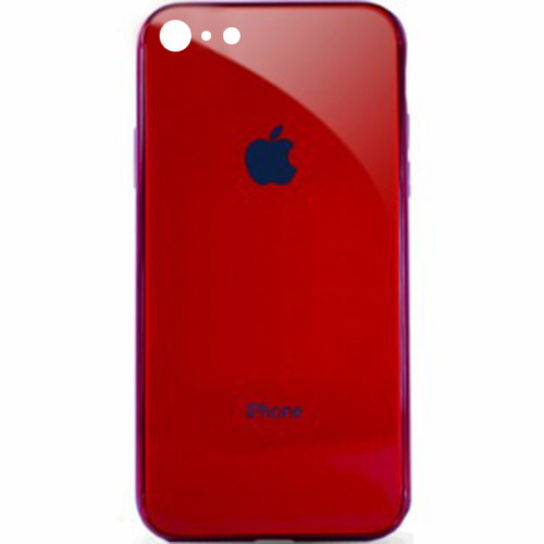 Чехол накладка xCase на iPhone 6 Plus/6s Plus Glass Case Logo Metallic red - UkrApple