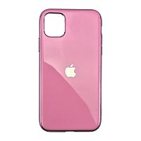 Чохол накладка xCase на iPhone 11 Pro Glass Silicone Case Logo pink