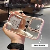 Чохол iPhone 15 Pro Crystal Stand Camera pink 