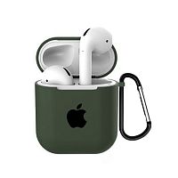 Чехол для AirPods/AirPods 2 silicone case with Apple Dark olive