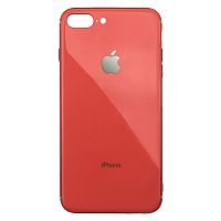 Чехол накладка xCase на iPhone 7 Plus/8 Plus Glass Silicone Case Logo orange
