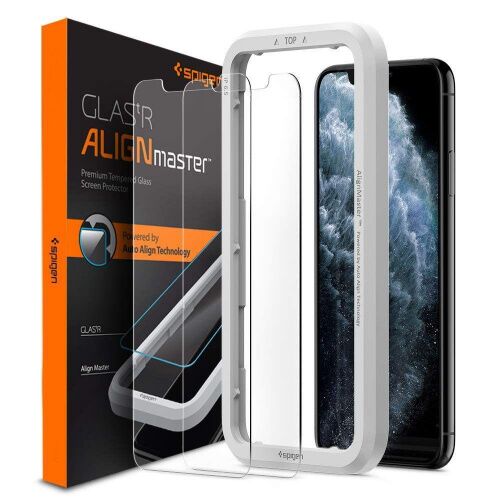 Защитное стекло Spigen для iPhone 11/XR AlignMaster Glas tR, 2 pack (AGL00101) - UkrApple