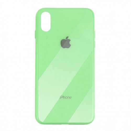 Чехол накладка xCase на iPhone XS Max Glass Case Logo green - UkrApple