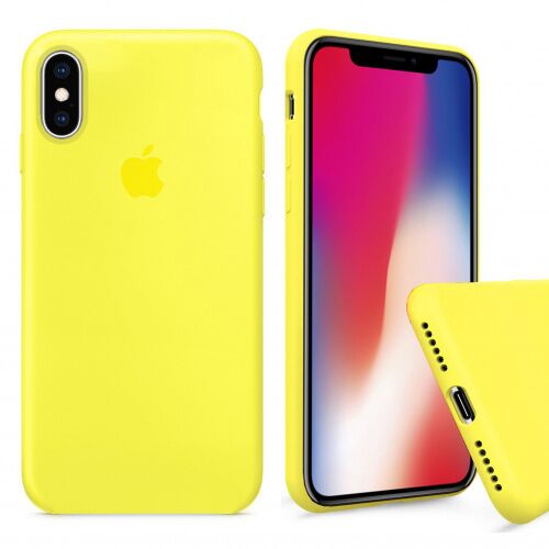 Чехол накладка xCase для iPhone XS Max Silicone Case Full лимонный - UkrApple