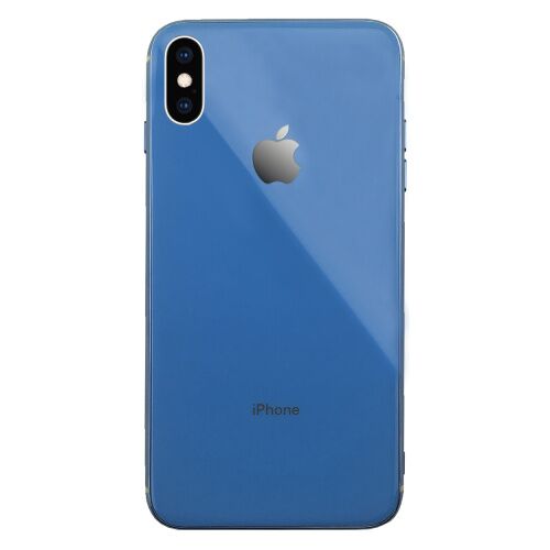 Чехол накладка xCase на iPhone XS Max Glass Silicone Case Logo blue - UkrApple