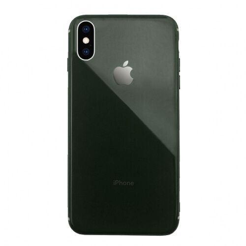 Чехол накладка xCase на iPhone XS Max Glass Silicone Case Logo green - UkrApple