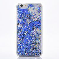 Чехол накладка для iPhone 5/5s/se с плавающими синими блестками, пластик
