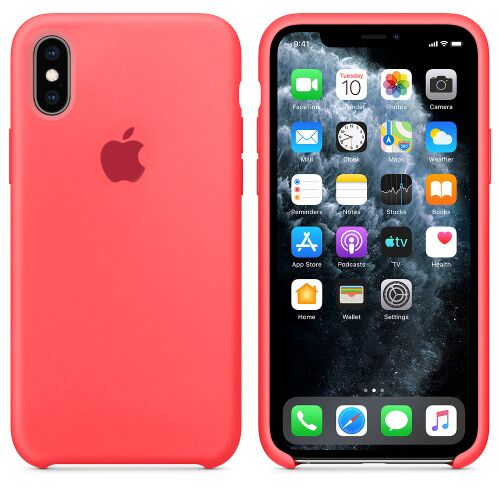 Чехол накладка xCase для iPhone XS Max Silicone Case ярко розовый: фото 2 - UkrApple