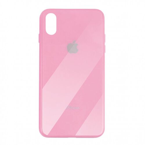 Чехол накладка xCase на iPhone XS Max Glass Case Logo pink - UkrApple