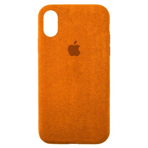 Чехол накладка для iPhone XS Max Alcantara Full orange - UkrApple