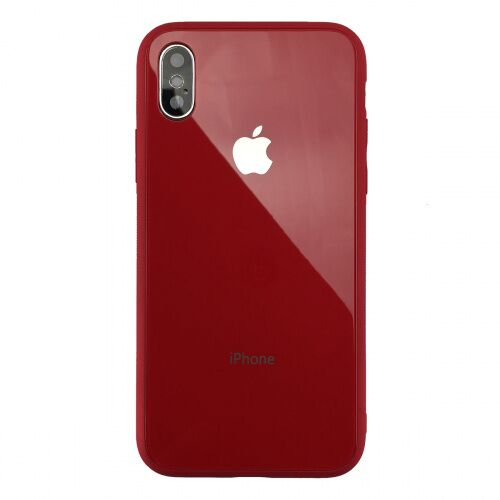Чехол накладка xCase на iPhone XS Max Glass Pastel Case Logo red - UkrApple