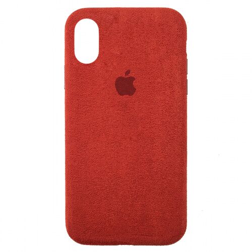 Чехол накладка для iPhone XS Max Alcantara Full red - UkrApple