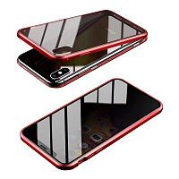 Чехол накладка xCase для iPhone XS Max Privacy Double-sided Magnetic Case transparent red