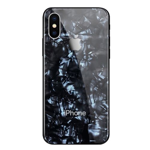 Чехол накладка xCase на iPhone XS Max Glass Marble case black - UkrApple