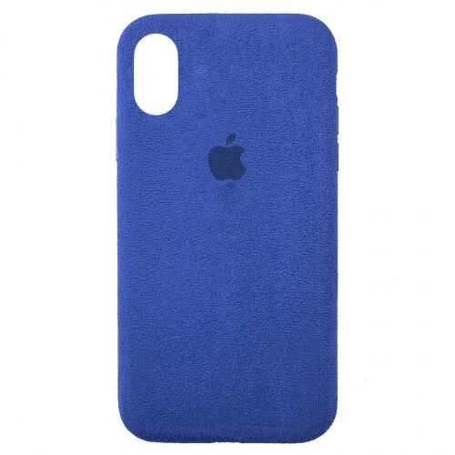 Чехол накладка для iPhone XS Max Alcantara Full blue - UkrApple
