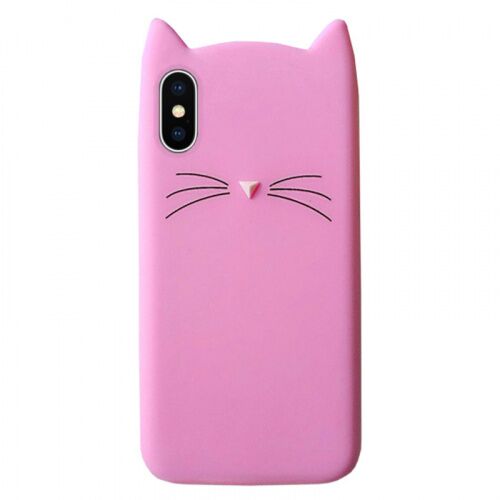 Чехол накладка xCase на iPhone XS Max Silicone Cat розовый - UkrApple