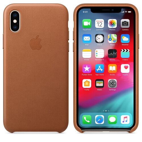 Чехол OEM Leather Case for Apple iPhone XS Max Saddle brown: фото 2 - UkrApple