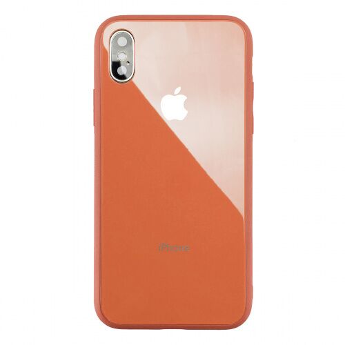Чехол накладка xCase на iPhone XS Max Glass Pastel Case Logo peach - UkrApple