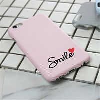 Чехол  накладка  на  iPhone 5/5s/se розовый в полоску Smile