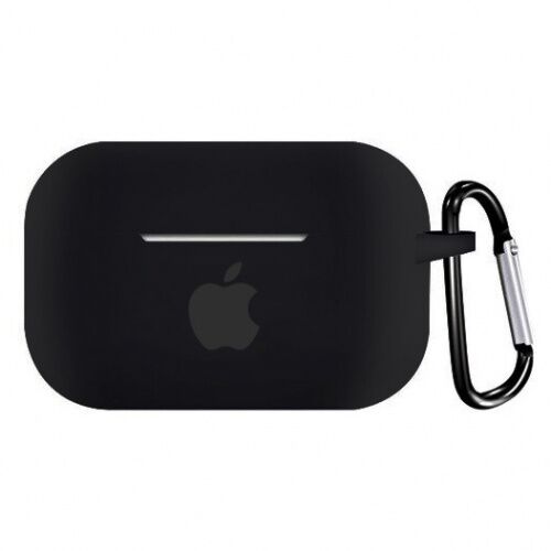 Чехол для AirPods PRO silicone case with Apple Black - UkrApple
