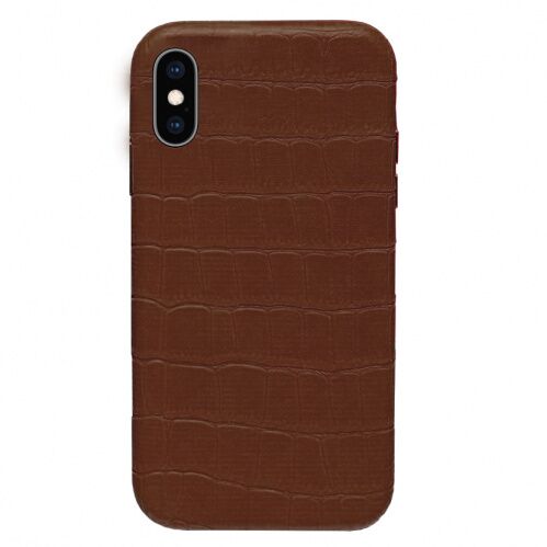 Чехол накладка xCase для iPhone XS Max Leather Case Full Crocodile Brown - UkrApple