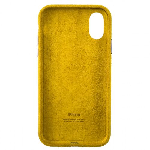 Чехол накладка для iPhone XS Max Alcantara Full yellow: фото 2 - UkrApple