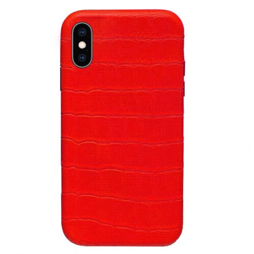 Чехол накладка xCase для iPhone XS Max Leather Case Full Crocodile Red - UkrApple