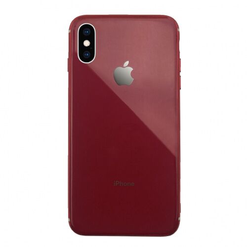 Чехол накладка xCase на iPhone XS Max Glass Silicone Case Logo red - UkrApple