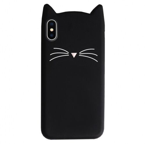 Чехол накладка xCase на iPhone XS Max Silicone Cat черный - UkrApple