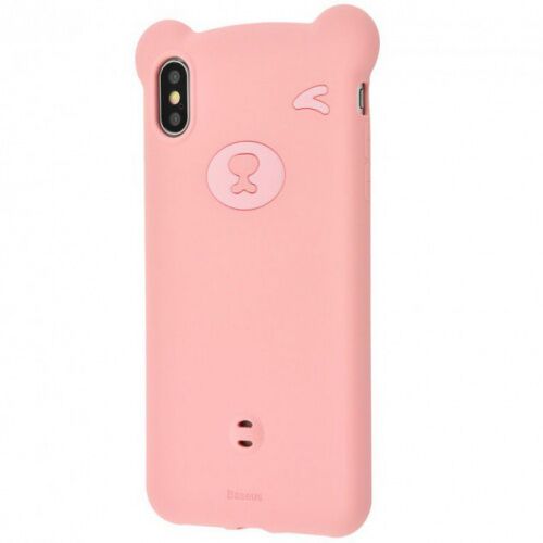 Чехол накладка Baseus для iPhone XS Max Bear Case pink - UkrApple