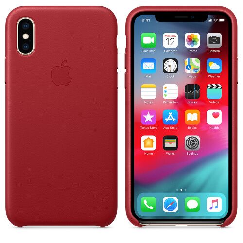 Чехол накладка на iPhone XS Max Leather Case red: фото 2 - UkrApple