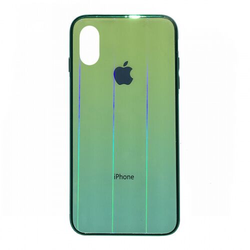 Чехол накладка xCase на iPhone XS Max Glass Shine Case Logo green - UkrApple