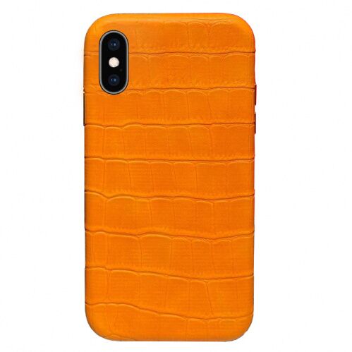 Чехол накладка xCase для iPhone XS Max Leather Case Full Crocodile Orange - UkrApple